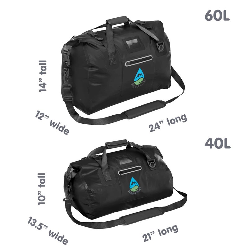 Skog Ã… Kust Duffelsak Heavy Duty Waterproof Duffel - Gear Bag for Sports, Travel, & More - 40L Black - Image 2